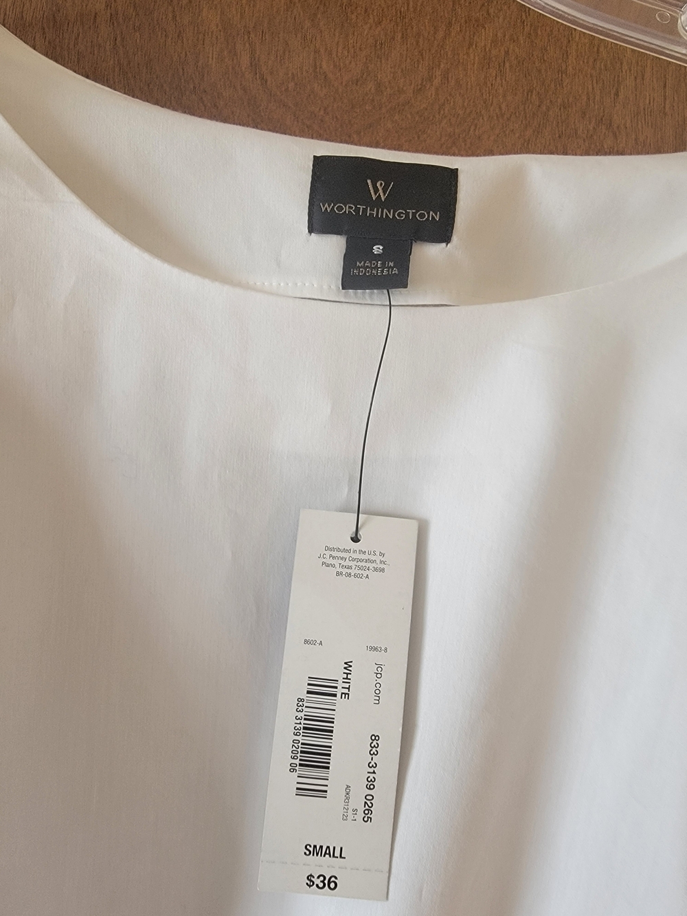 Worthington White Balloon Sleeve Blouse - Picture 2 of 3